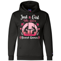 Just A Girl Who Loves Board Games Pink Retro Vinta Champion Hoodie | Artistshot