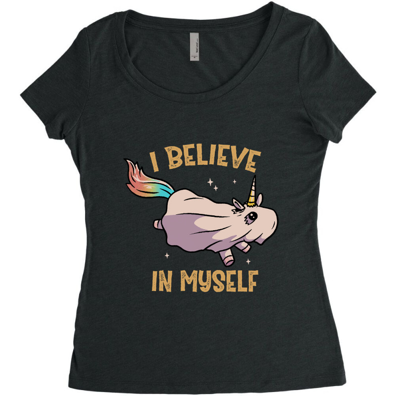 Hot Trend I Believe In Myself Funny Cute Spooky Women's Triblend Scoop T-shirt by Inmamlil638 | Artistshot