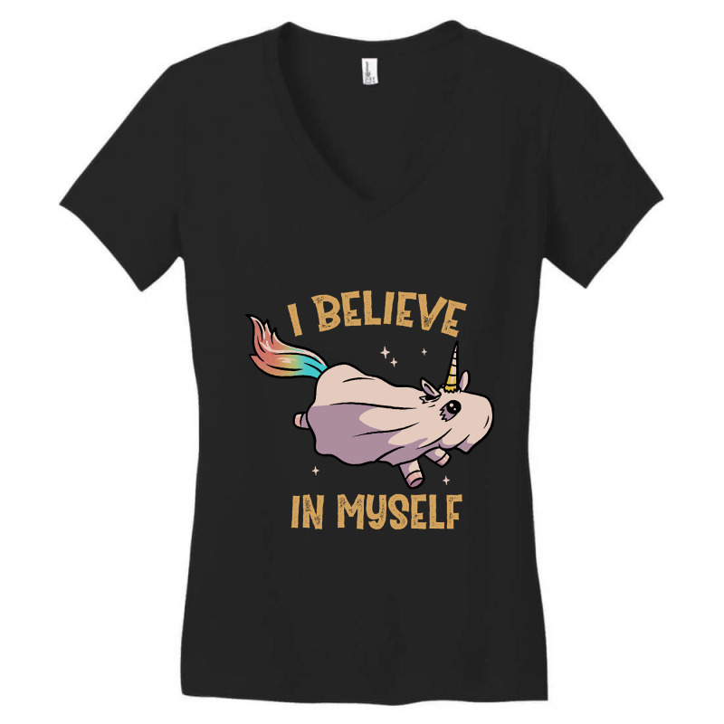 Hot Trend I Believe In Myself Funny Cute Spooky Women's V-Neck T-Shirt by Inmamlil638 | Artistshot