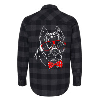 Cute American Pitbull Terrier Dog Portrait Stars N Flannel Shirt | Artistshot