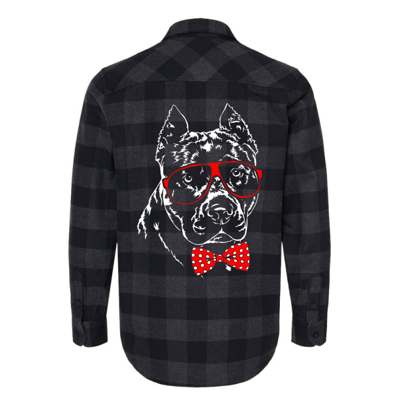 Cute American Pitbull Terrier Dog Portrait Stars N Flannel Shirt by dontutataruq | Artistshot