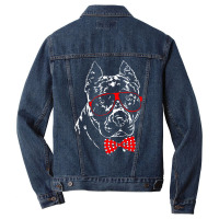 Cute American Pitbull Terrier Dog Portrait Stars N Men Denim Jacket | Artistshot