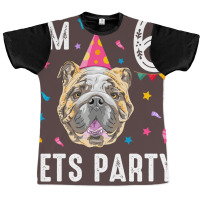 Lets Party 6th Birthday With English Bulldog Cool Graphic T-shirt | Artistshot