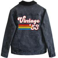 Vintage 1953 Birthday  Retro 53 Birthday   Nature Unisex Sherpa-lined Denim Jacket | Artistshot