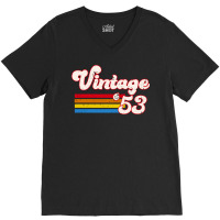 Vintage 1953 Birthday  Retro 53 Birthday   Nature V-neck Tee | Artistshot