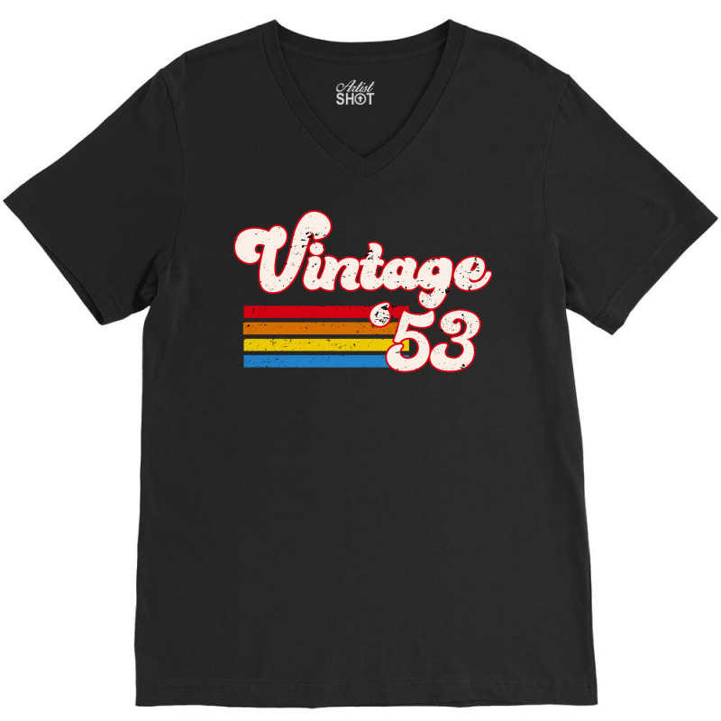 Vintage 1953 Birthday  Retro 53 Birthday   Nature V-neck Tee | Artistshot