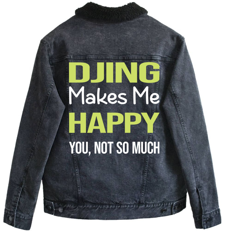 Funny Happy Djing Dj Disc Jockey Deejay Aesthetic Unisex Sherpa-lined Denim Jacket | Artistshot