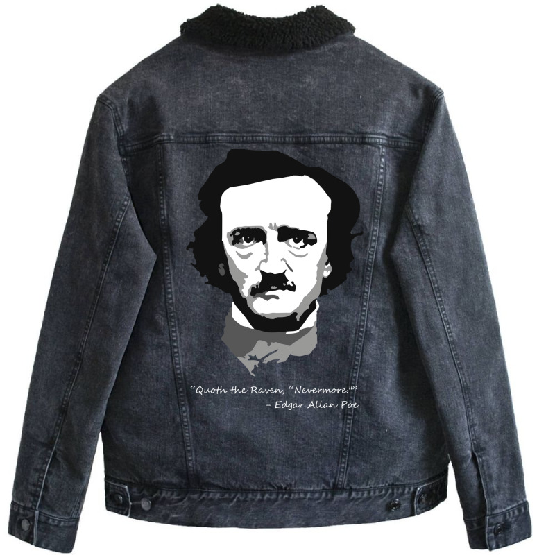 Edgar Allen Poe   Quoth The Raven Unisex Sherpa-lined Denim Jacket | Artistshot