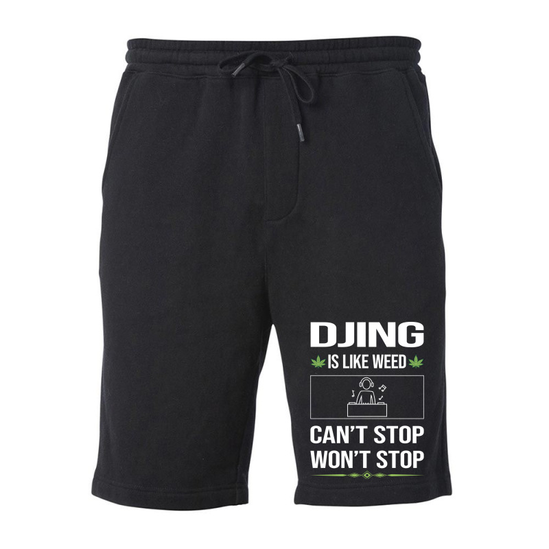 Funny Cant Stop Djing Dj Disc Jockey Deejay Blue Fleece Short | Artistshot