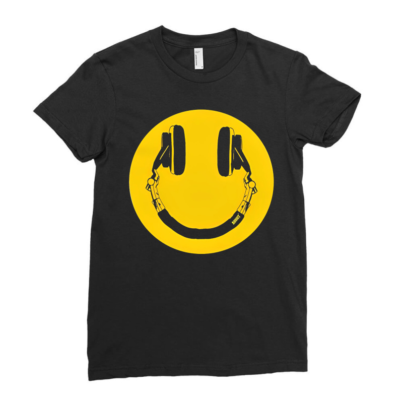 Happy Smile Face Dj Love Ladies Fitted T-Shirt by siojoetlc | Artistshot