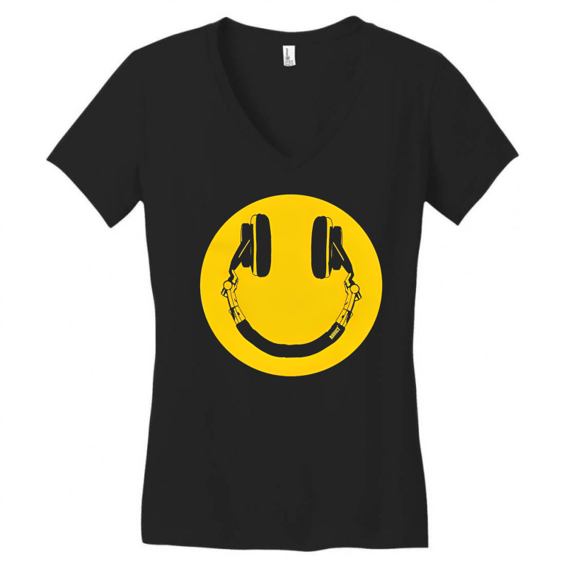 Happy Smile Face Dj Love Women's V-Neck T-Shirt by siojoetlc | Artistshot