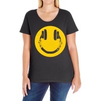 Happy Smile Face Dj Love Ladies Curvy T-shirt | Artistshot