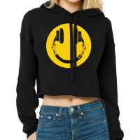 Happy Smile Face Dj Love Cropped Hoodie | Artistshot