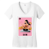 Loteria Mexicana Art Spanish Female Dj Design Mexi Women's V-neck T-shirt | Artistshot