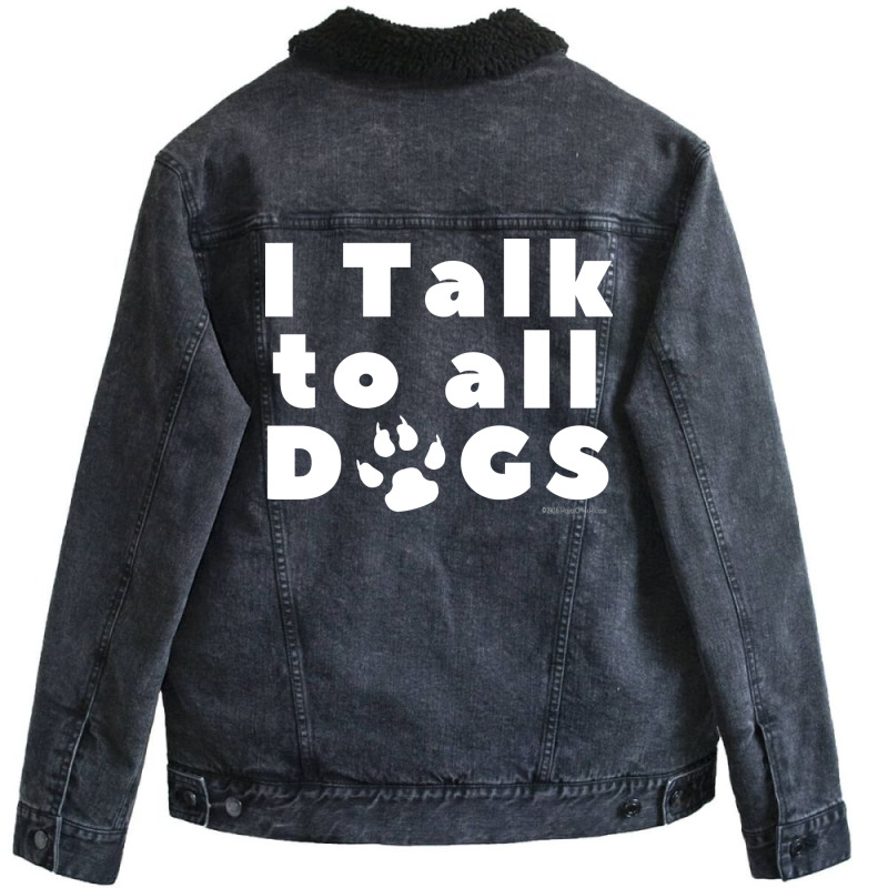 I Talk To Dogs Hipster Humor Unisex Sherpa-lined Denim Jacket | Artistshot