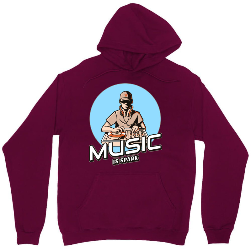 Music Is Spark Red Unisex Hoodie | Artistshot