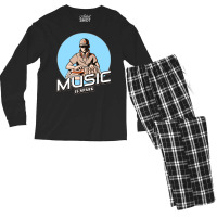 Music Is Spark Red Men's Long Sleeve Pajama Set | Artistshot