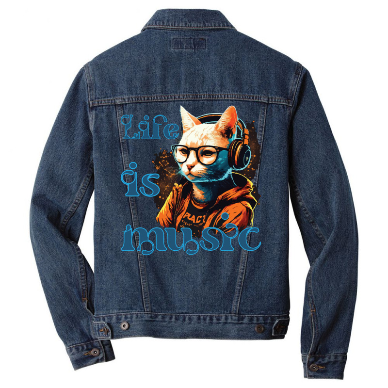 Life Is Music Gift Men Denim Jacket | Artistshot