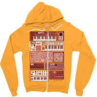 Synthesizers And Electronic Music Instruments Funn Zipper Hoodie | Artistshot