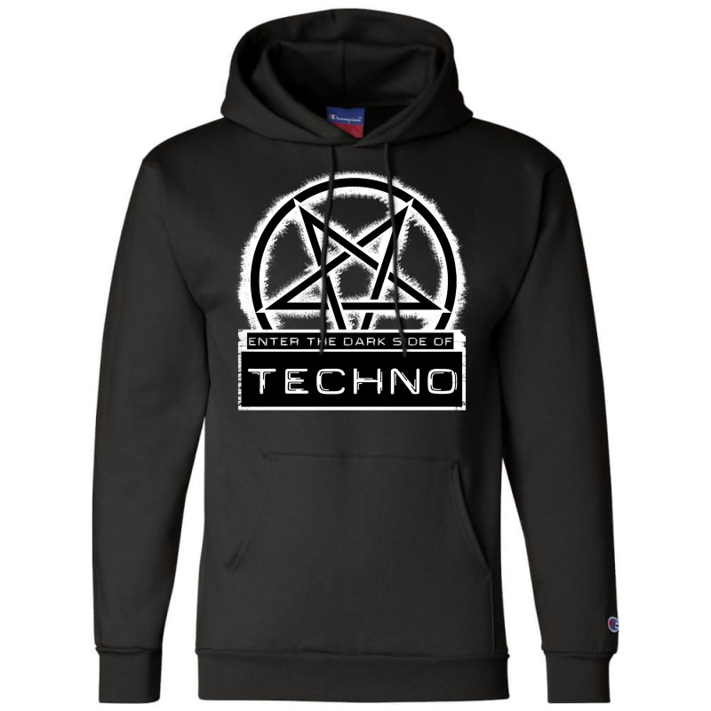 Dark Side Of Techno White Humor Champion Hoodie | Artistshot