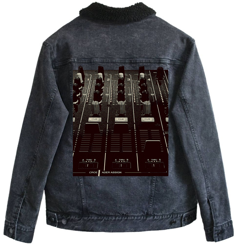 Dj Mixer Fader And Knobs Photo Unisex Sherpa-lined Denim Jacket | Artistshot