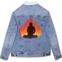 Glitch Dj Edm Trance Electronic Trance Music Beats Unisex Sherpa-lined Denim Jacket | Artistshot