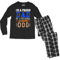 Im A Proud Dad Of A Freaking Awesome Dog Aesthetic Men's Long Sleeve Pajama Set | Artistshot