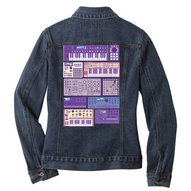 Synthesizers And Electronic Music Instruments Retr Ladies Denim Jacket by ergazymuirna3 | Artistshot