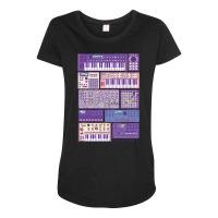 Synthesizers And Electronic Music Instruments Retr Maternity Scoop Neck T-shirt | Artistshot