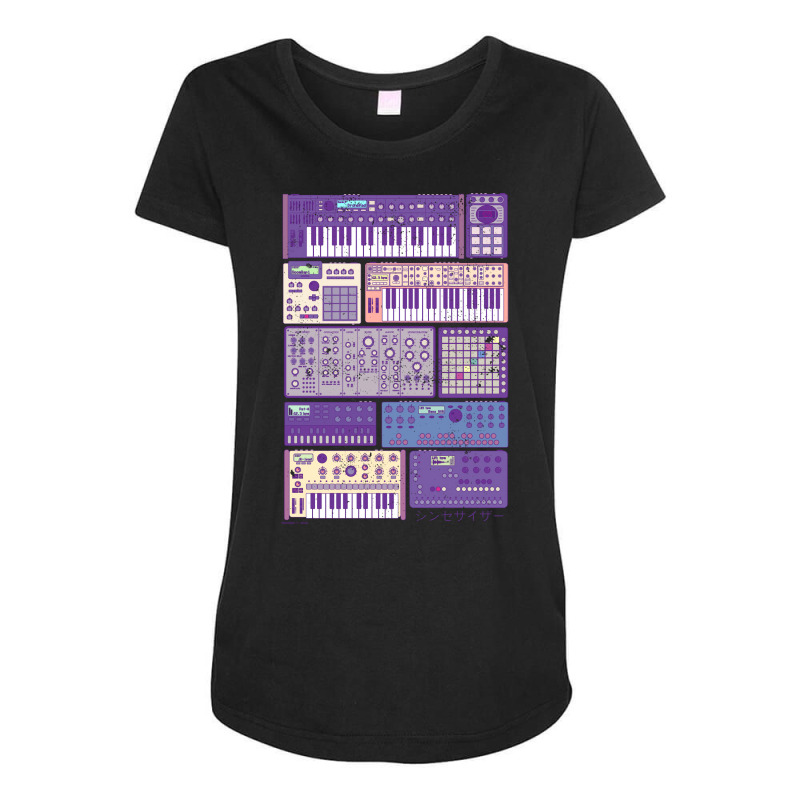 Synthesizers And Electronic Music Instruments Retr Maternity Scoop Neck T-shirt by ergazymuirna3 | Artistshot