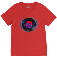 Retro Record Stars V-neck Tee | Artistshot