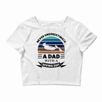 Dad With A Diving Suit Gifts Fathers Day Vintage Crop Top | Artistshot