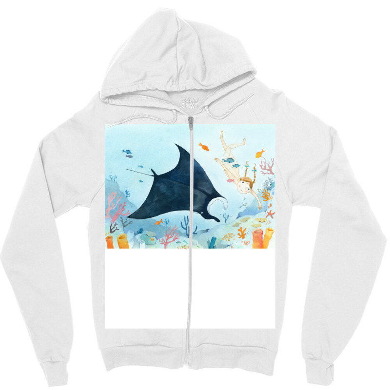 Manta Hippie Zipper Hoodie by shudoterika0 | Artistshot