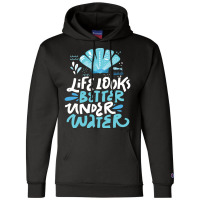 Looks Better Under Water 80s Champion Hoodie | Artistshot