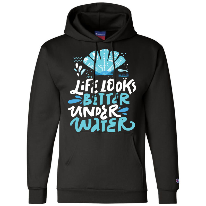 Looks Better Under Water 80s Champion Hoodie by ittnerzgmp | Artistshot