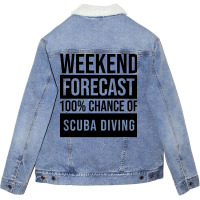 Scuba Diver Cute Unisex Sherpa-lined Denim Jacket | Artistshot