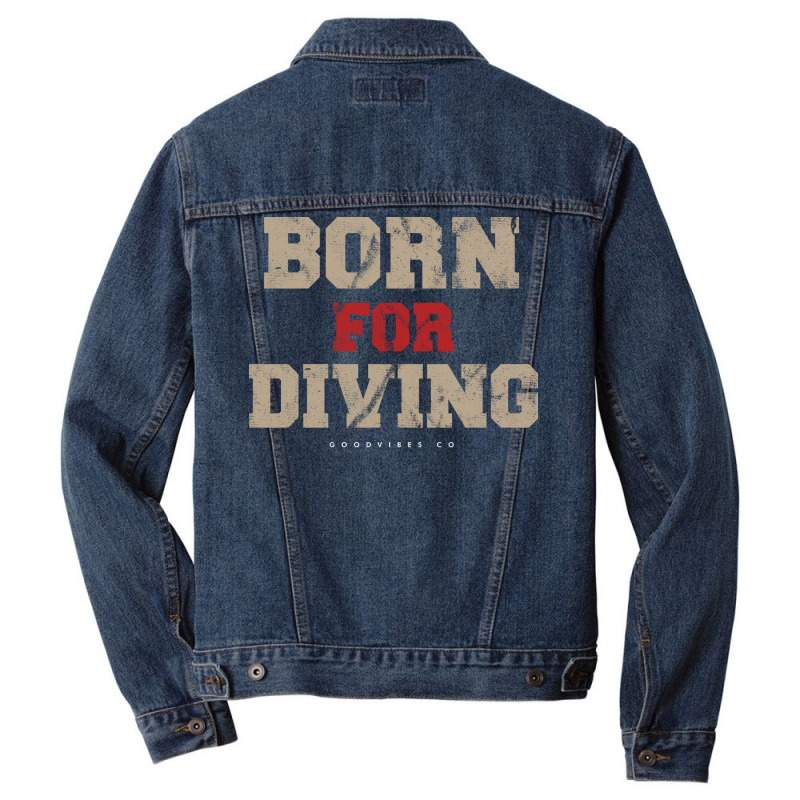 Diving Sport Retro Men Denim Jacket by hoyingskizob | Artistshot