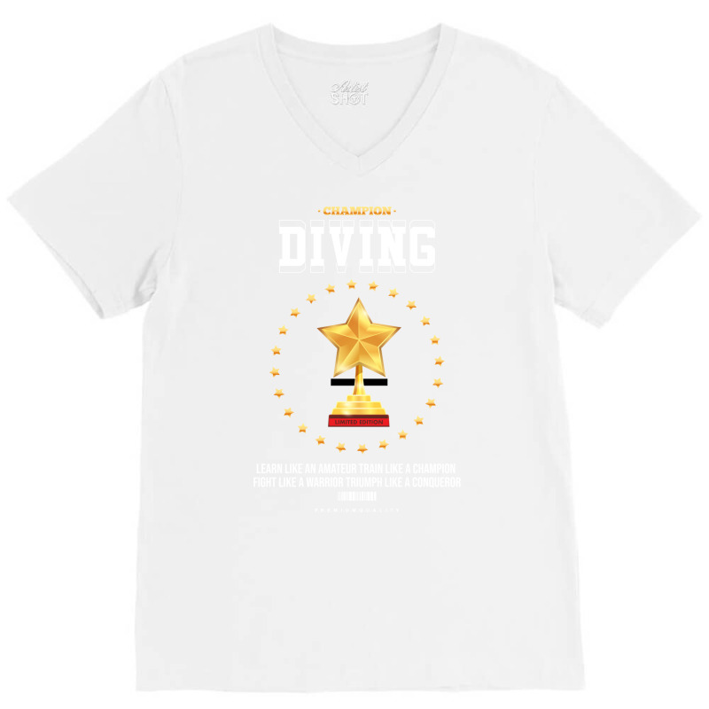 Diving Green Aesthetic V-Neck Tee by civileromeah | Artistshot