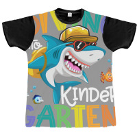 Diving Into Kindergarten Shark Backpack Back To Sc Graphic T-shirt | Artistshot