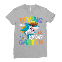 Diving Into Kindergarten Shark Backpack Back To Sc Ladies Fitted T-shirt | Artistshot