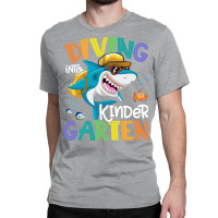 Diving Into Kindergarten Shark Backpack Back To Sc Classic T-shirt | Artistshot