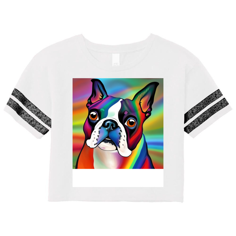 Boston Terrier Rainbow Painting Trending Boy Scorecard Crop Tee by liljongadesen | Artistshot