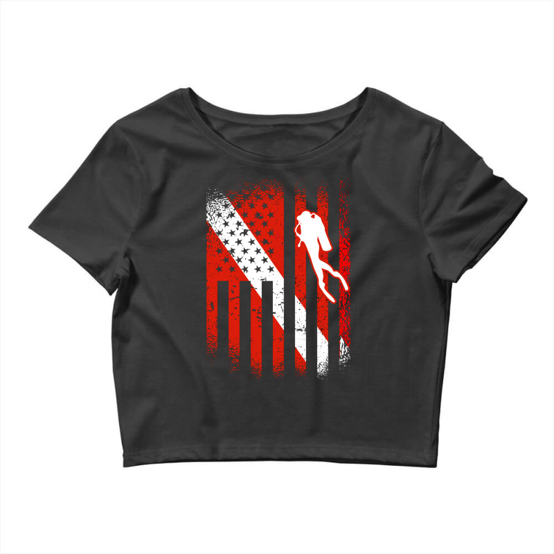 American Diver Down Flag Us Flag Dive Travel Crop Top by naqiahyinzeek | Artistshot