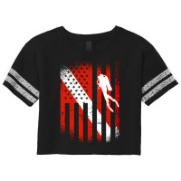 American Diver Down Flag Us Flag Dive Travel Scorecard Crop Tee | Artistshot