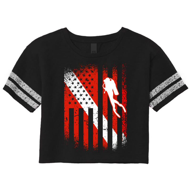 American Diver Down Flag Us Flag Dive Travel Scorecard Crop Tee by naqiahyinzeek | Artistshot