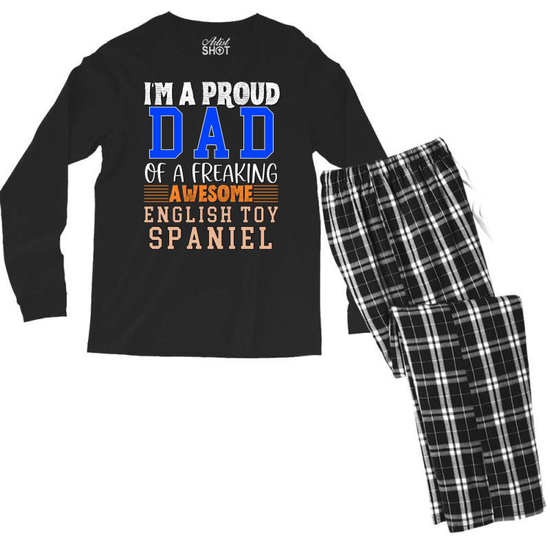 Im A Proud Dad Of A Freaking Awesome English Toy S Men's Long Sleeve Pajama Set by oskenmullerw | Artistshot