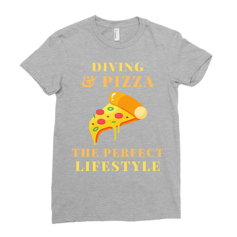 Diving And Pizza Lifestyle Humor Hipster Ladies Fitted T-Shirt by naqiahyinzeek | Artistshot