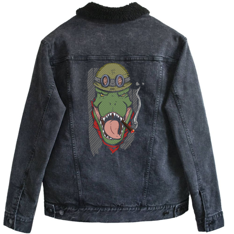 Dinosaur Soldier Unisex Sherpa-lined Denim Jacket | Artistshot