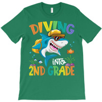 Diving Into 2nd Grade Shark Backpack Back To Schoo T-shirt | Artistshot