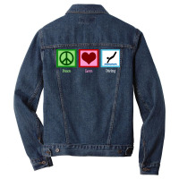 Peace Love Diving Funny Men Denim Jacket | Artistshot